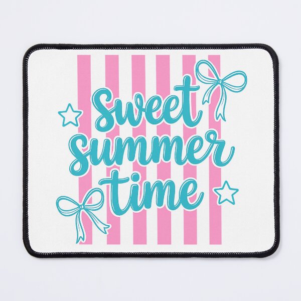 Item preview, Sweet Summer Time Retro Typography, Pink Striped Aesthetic, Cute Coquette Summer Graphic, Trendy Girly Bow Design designed and sold by DoodloraStudio.