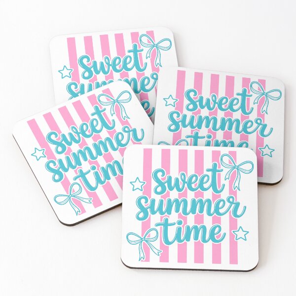 Item preview, Sweet Summer Time Retro Typography, Pink Striped Aesthetic, Cute Coquette Summer Graphic, Trendy Girly Bow Design designed and sold by DoodloraStudio.
