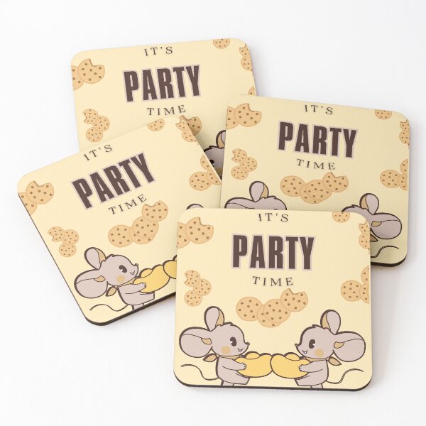Item preview, It’s Party Time – Cute Mice Eating Cookies – Kawaii Party Animals Illustration designed and sold by Lalala cute.