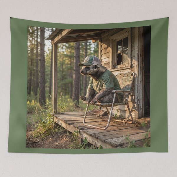 Item preview, Honey Badger Daydreams on His Porch designed and sold by Tridentulus.