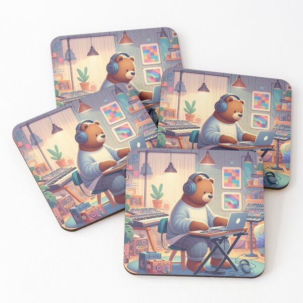 Item preview, Bear Music Producer – Cozy Studio Art designed and sold by Dogandesighn.