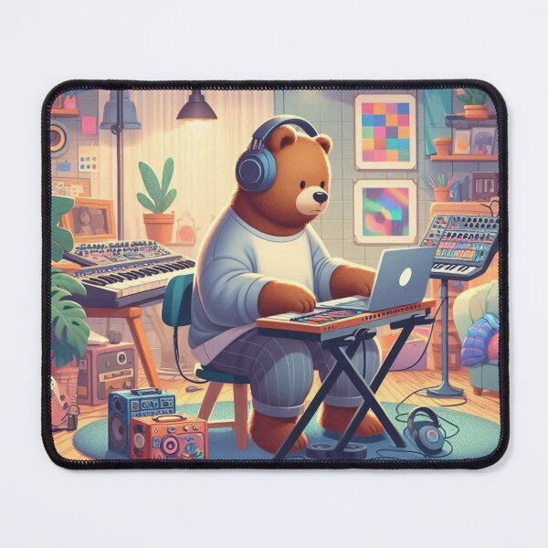 Item preview, Bear Music Producer – Cozy Studio Art designed and sold by Dogandesighn.