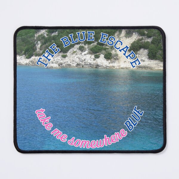 Item preview, The Blue Escape Take Me Somewhere Blue Sea and Mountains designed and sold by LittleBigGifts.