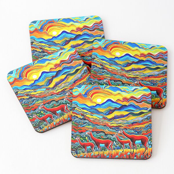 Item preview, Guanacos at sunset designed and sold by George Hutton Hunter.