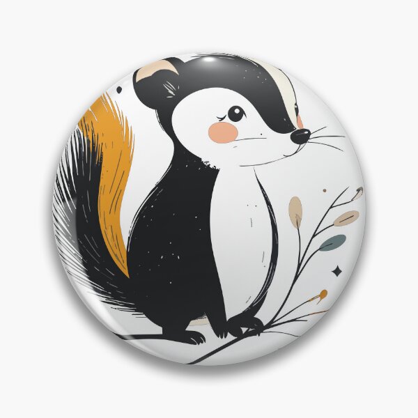 Item preview, Minimalist Cute Woodland Skunk Botanical Wall Ar designed and sold by BestChoiceService.
