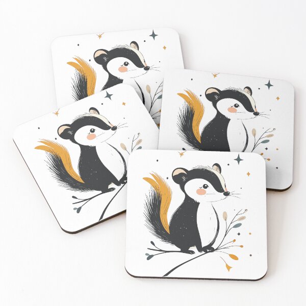 Item preview, Minimalist Cute Woodland Skunk Botanical Wall Ar designed and sold by BestChoiceService.