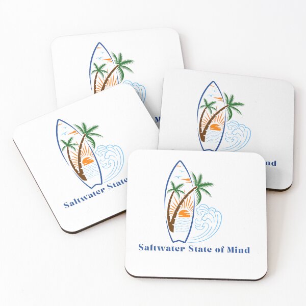 Item preview, Saltwater State of Mind - Retro Surfboard Palm Tree Aesthetic designed and sold by MagySale.