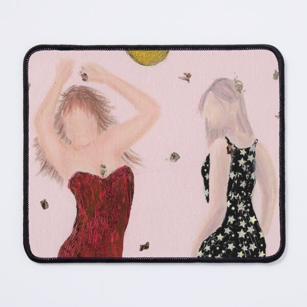 Item preview, dancing women confetti disco ball pink designed and sold by ShePaintsMusic.