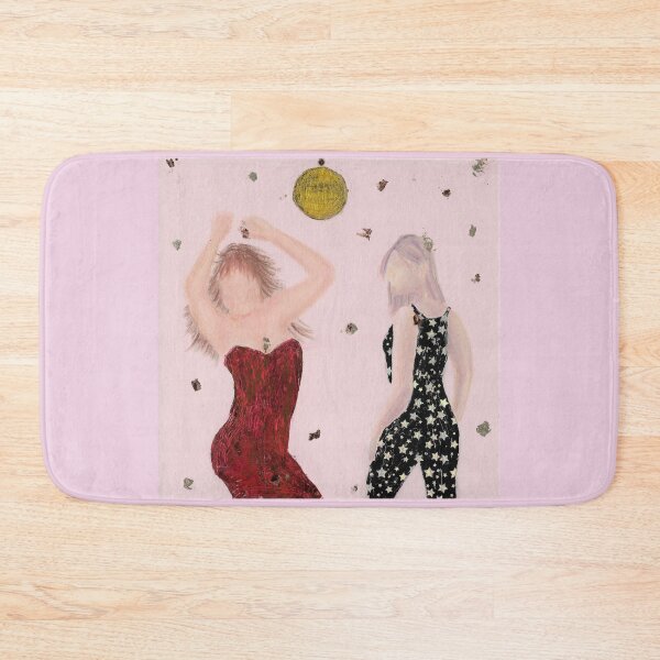 Item preview, dancing women confetti disco ball pink designed and sold by ShePaintsMusic.