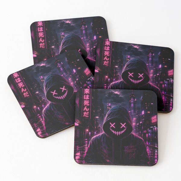 Item preview, Neon Skull Mask – Dark Cyberpunk Streetwear designed and sold by NeQiu's merch.