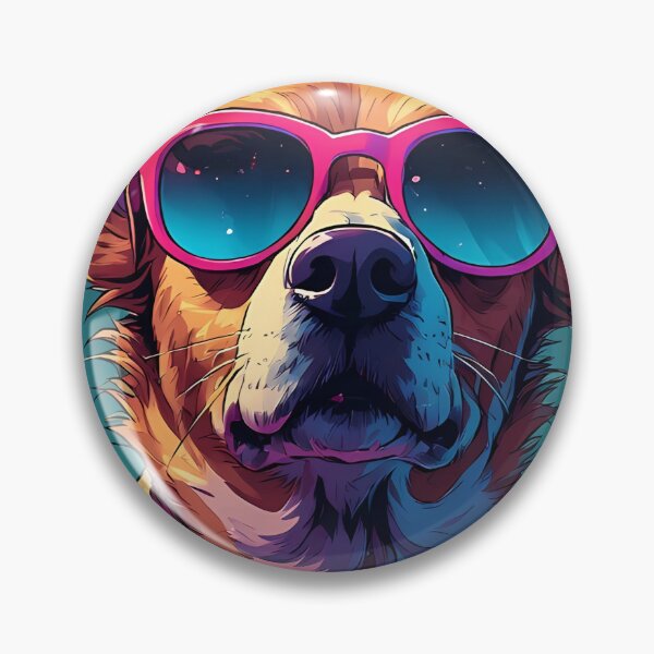 Item preview, ool Dog with Pink Sunglasses - Colorful Retro Pop Art designed and sold by creativepers.