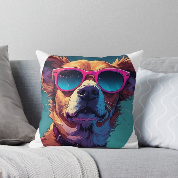 Item preview, ool Dog with Pink Sunglasses - Colorful Retro Pop Art designed and sold by creativepers.