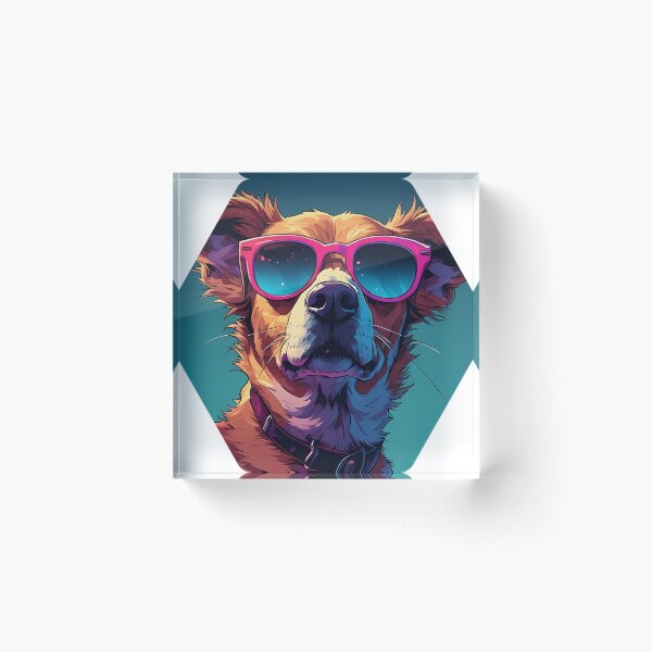 Item preview, ool Dog with Pink Sunglasses - Colorful Retro Pop Art designed and sold by creativepers.