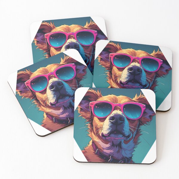 Item preview, ool Dog with Pink Sunglasses - Colorful Retro Pop Art designed and sold by creativepers.