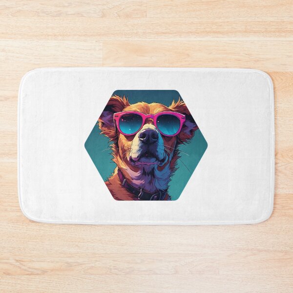 Item preview, ool Dog with Pink Sunglasses - Colorful Retro Pop Art designed and sold by creativepers.