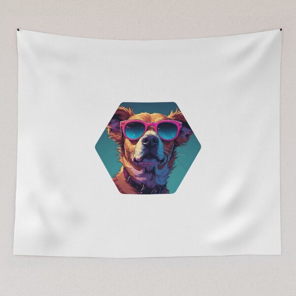 Item preview, ool Dog with Pink Sunglasses - Colorful Retro Pop Art designed and sold by creativepers.