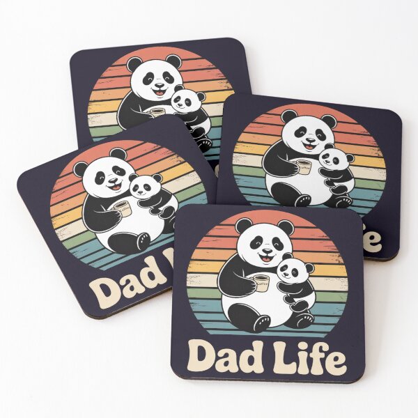 Item preview, Dad Life Panda Coffee – Funny Fatherhood Design Cute Baby Panda Retro Style designed and sold by Biedroneczka.