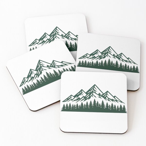 Item preview, Minimalist Mountain Pine Forest — Outdoor Hiking Adventure Art designed and sold by KawaiiOrbit.