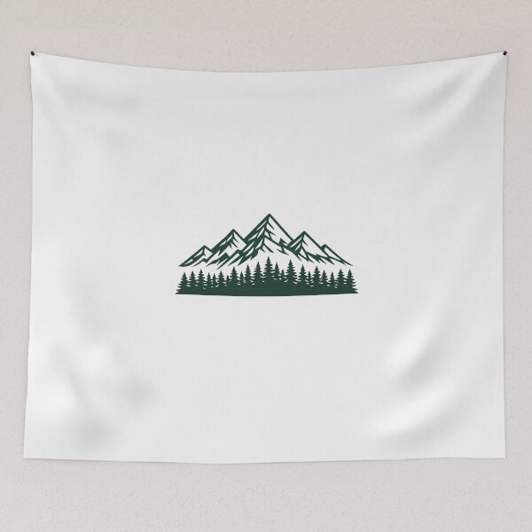 Item preview, Minimalist Mountain Pine Forest — Outdoor Hiking Adventure Art designed and sold by KawaiiOrbit.