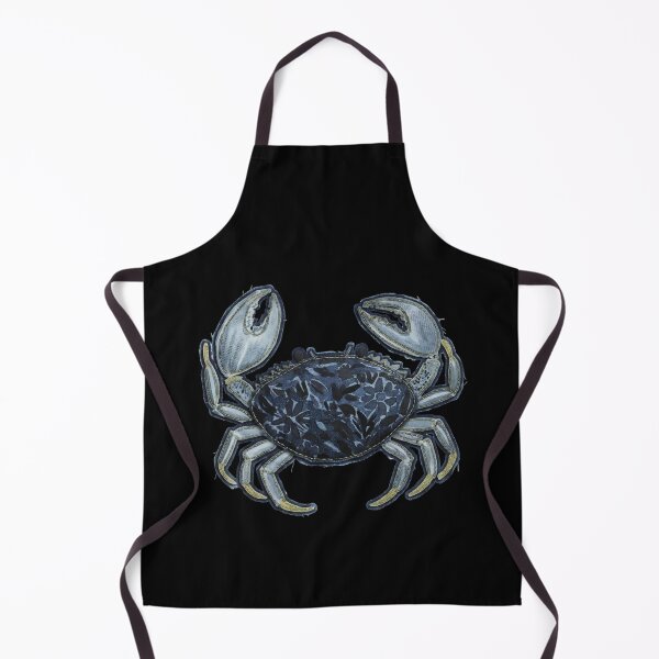 Item preview, Vintage Denim Blue Crab Applique Textile Art designed and sold by FOFANOS28.