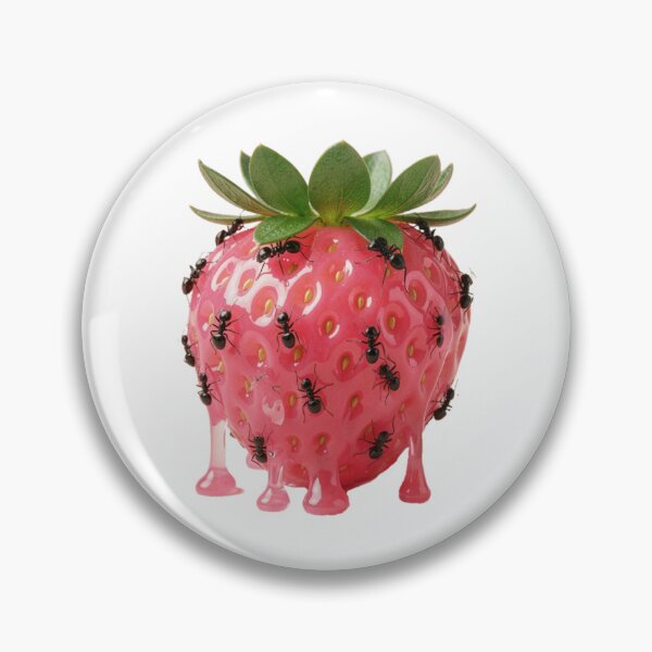 Item preview, Sweet Rot Strawberry Ants Pop Surrealist Art Print — Pink Editorial Wall Art Indie Aesthetic Poster designed and sold by Notecrea.
