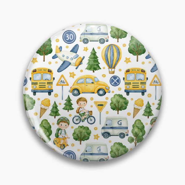 Item preview, Yellow Construction Trucks and Pine Trees Seamless Pattern designed and sold by Piotrek0001.