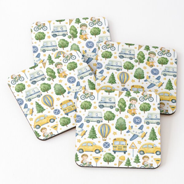 Item preview, Yellow Construction Trucks and Pine Trees Seamless Pattern designed and sold by Piotrek0001.