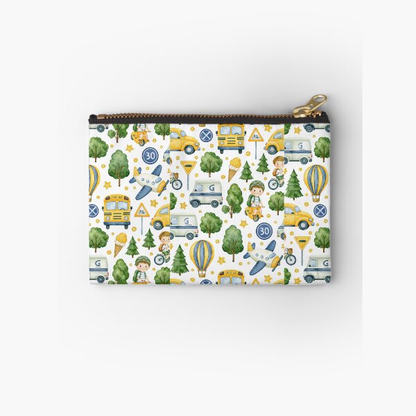 Item preview, Yellow Construction Trucks and Pine Trees Seamless Pattern designed and sold by Piotrek0001.