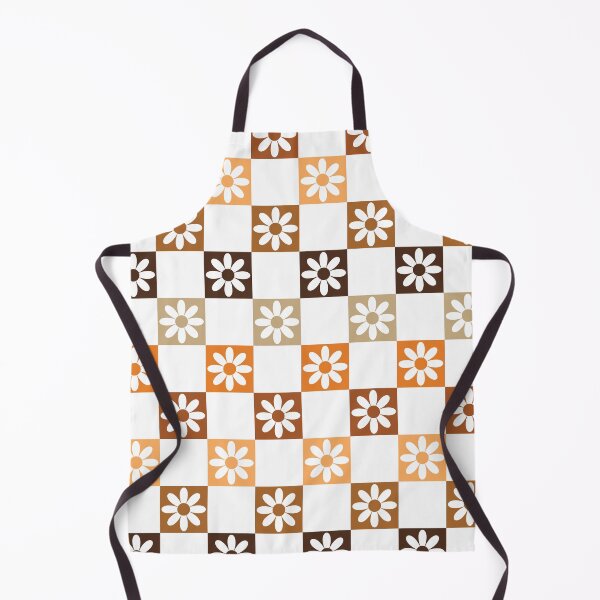 Item preview, Checkerboard Daisy Pattern – Retro Preppy Brown Orange designed and sold by Colorblizz.