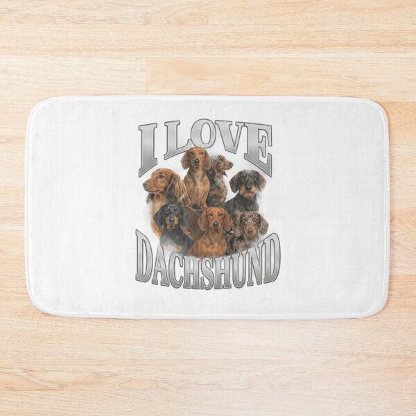 Item preview, I Love Dachshunds Cute Wiener Dog Portrait Collage designed and sold by HolySausage.