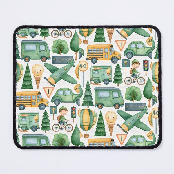Item preview, Watercolor Excavator and Dump Truck Kids Pattern designed and sold by Piotrek0001.