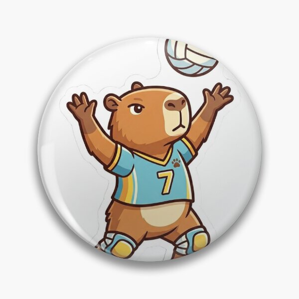 Item preview, Volleyball Capybara Bumping the Ball designed and sold by LambeLab.