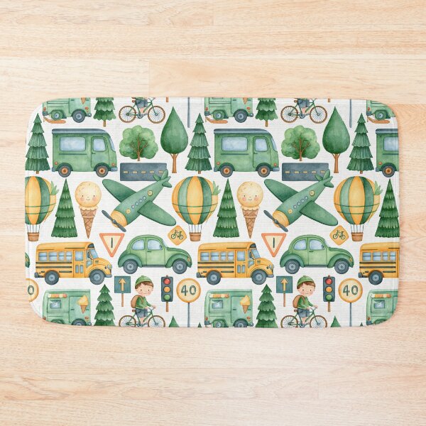 Item preview, Watercolor Excavator and Dump Truck Kids Pattern designed and sold by Piotrek0001.