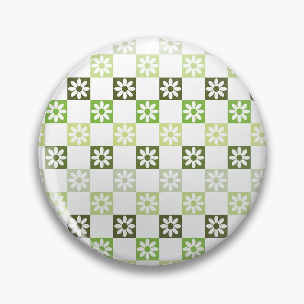 Item preview, Checkerboard Daisy Pattern – Retro Preppy Green designed and sold by Colorblizz.