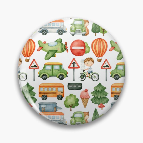 Item preview, Cute Cartoon Diggers and Green Trees Seamless Pattern designed and sold by Piotrek0001.