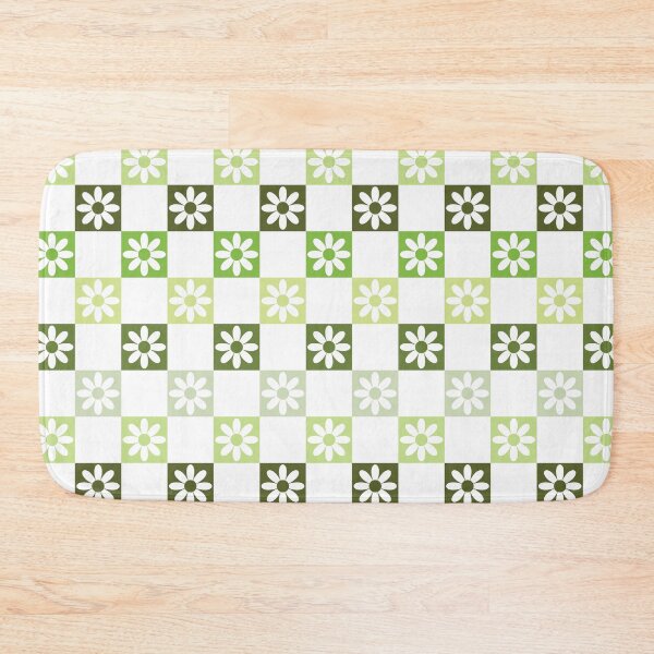 Item preview, Checkerboard Daisy Pattern – Retro Preppy Green designed and sold by Colorblizz.