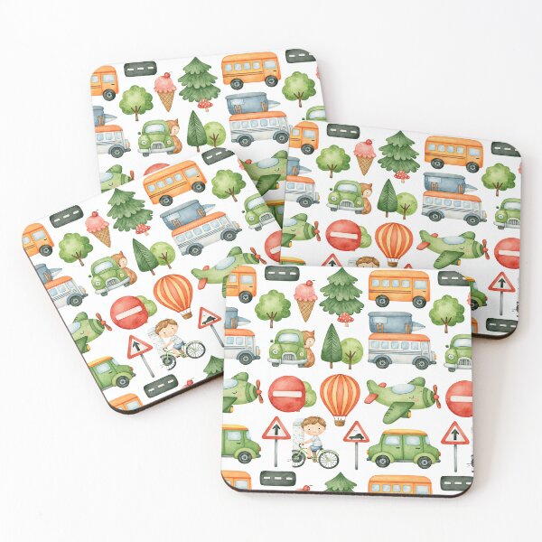 Item preview, Cute Cartoon Diggers and Green Trees Seamless Pattern designed and sold by Piotrek0001.