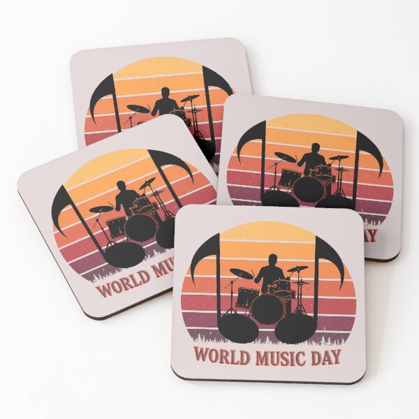 Item preview, Drummer in Musical Notes  - World Music Day designed and sold by Art-Arcade6.