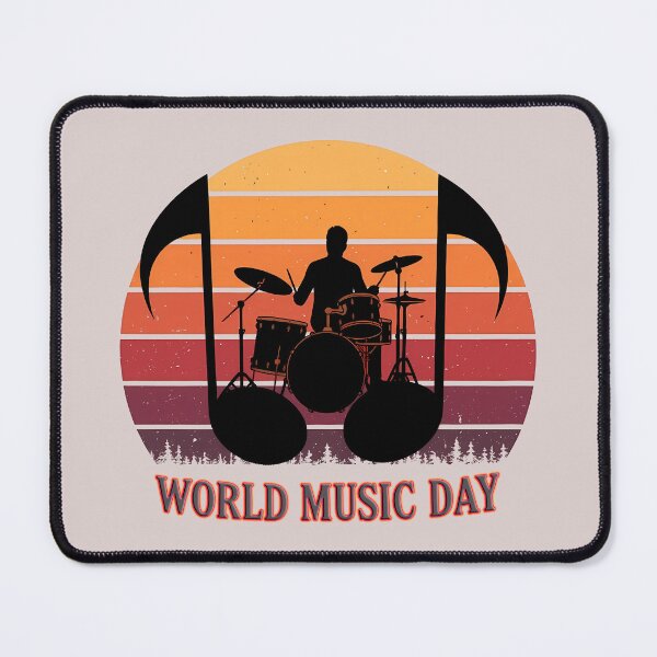 Item preview, Drummer in Musical Notes  - World Music Day designed and sold by Art-Arcade6.