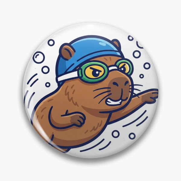 Item preview, Swimmer Capybara Doing Freestyle Stroke designed and sold by LambeLab.