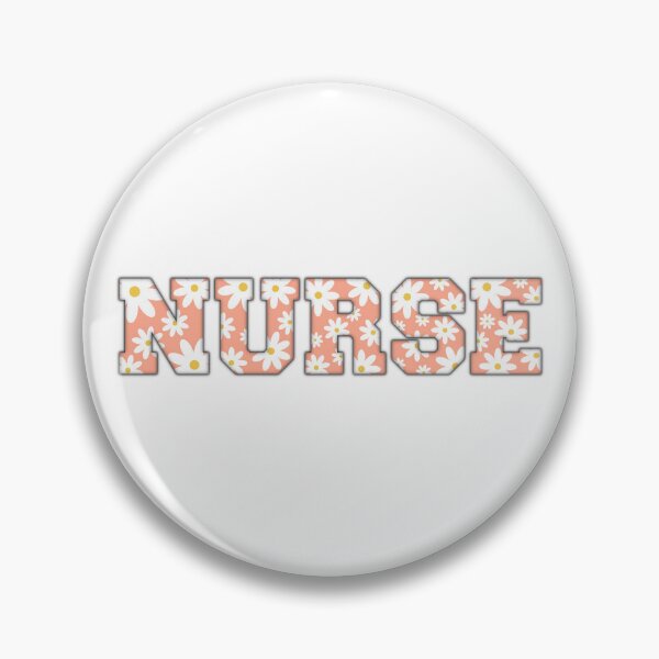 Item preview, NURSE | Coral Orange Daisy Aesthetic Design Varsity Letters Embroider designed and sold by Nesstitches.