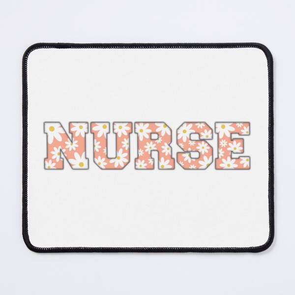 Item preview, NURSE | Coral Orange Daisy Aesthetic Design Varsity Letters Embroider designed and sold by Nesstitches.