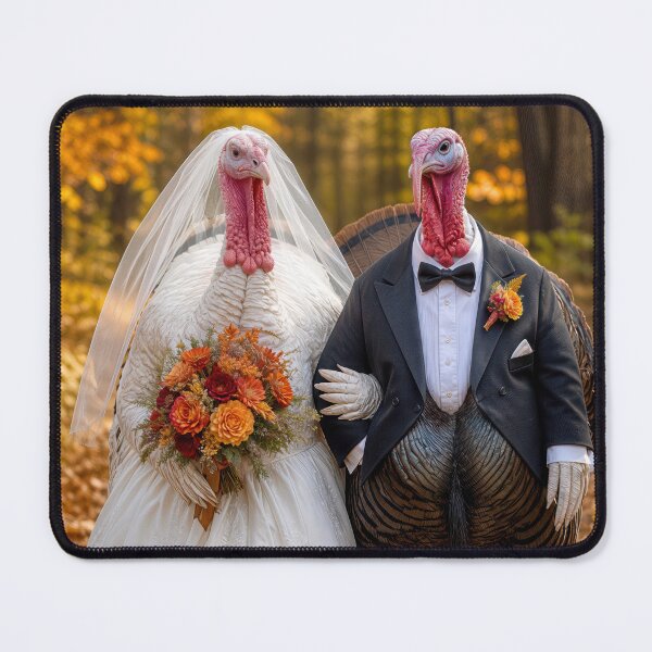 Item preview, Wild Turkeys Wearing Wedding Attire in Autumn Woods designed and sold by Maria Dryfhout.