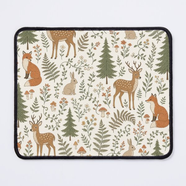 Item preview, Whimsical Woodland Pattern – Deer, Foxes, Rabbits & Mushrooms Forest Repeat Design designed and sold by Wildflower Mama Designs.
