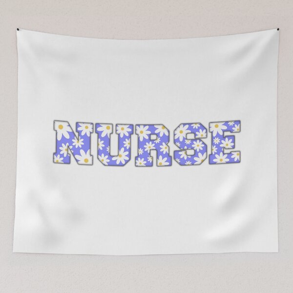 Item preview, NURSE | Purple Daisy Aesthetic Design Varsity Letters Embroider designed and sold by Nesstitches.