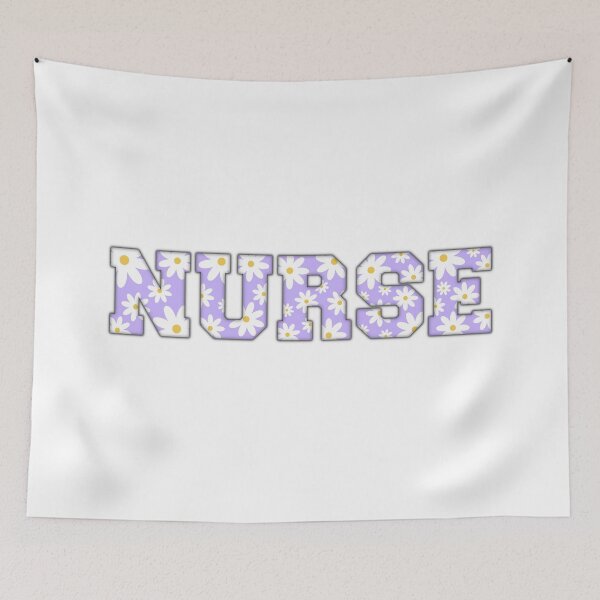 Item preview, NURSE | Purple Daisy Aesthetic Design Varsity Letters Embroider designed and sold by Nesstitches.