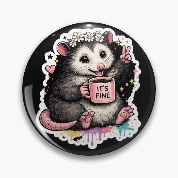 Item preview, Cute Opossum “It’s Fine” Design designed and sold by SoftChaosSupply.