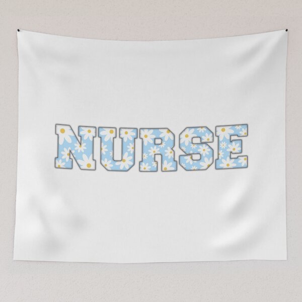 Item preview, NURSE | Blue Daisy Aesthetic Design Varsity Letters Embroider designed and sold by Nesstitches.