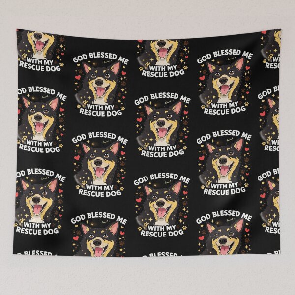 Item preview, God Blessed Me with My Rescue Dog Shirt – Christian Dog Lover Cute Faith Tee designed and sold by ArtsBorn2Create.