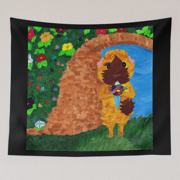Item preview, Guinea Pig Snapshot - Ozma and her Flowers designed and sold by Guinea Pigs and Books.